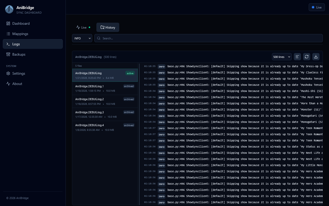 Logs Screenshot